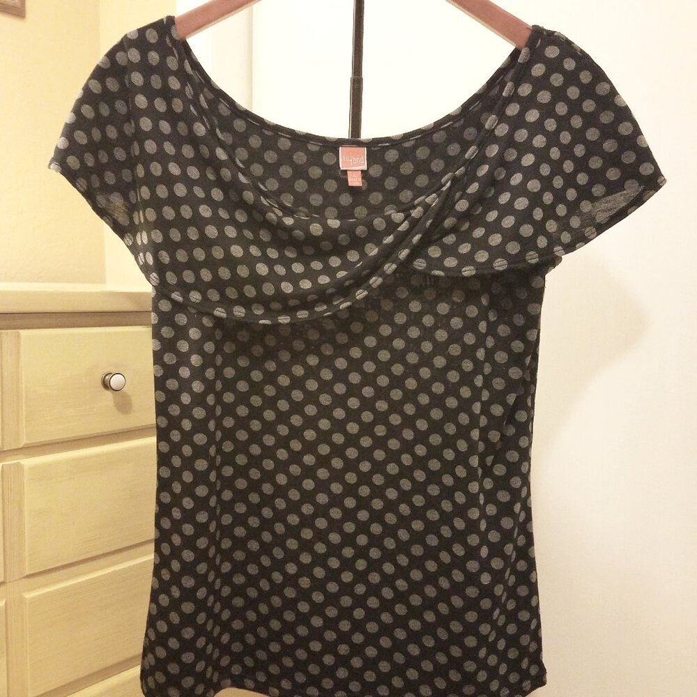 Anthropologie Au Fond Polka Dot Blouse, Women's L